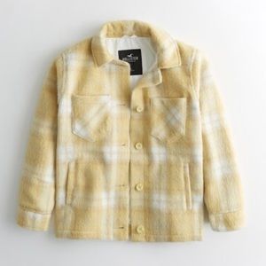 hollister yellow flannel jacket